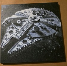 3D Printed Artwork 200x200x4mm Hueforge Starwars Millennium Falcon