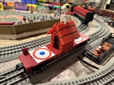 O Scale Snoopy World War 1 Flying Ace Flatcar Beagle on his Doghouse - Custom
