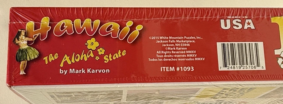 Hawaii The Aloha State by Mark Karvon 1000 Piece Puzzle Sealed White Mountain - Image 4 of 4