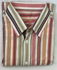 Bugatchi Uomo Men's Dress Shirt Sz Medium with Flip Cuffs Exc Condition