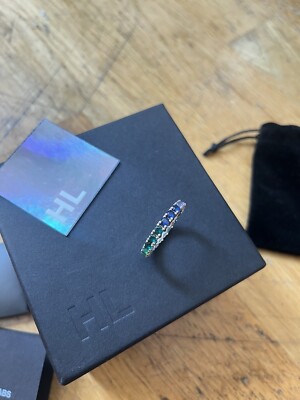 Hatton Labs Sterlingsilber Ring mehrfarbig Kristall Größe 9 brandneu