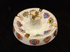 Bavarian Ceramic Cigar Ashtray Germany Towns / Marked / 10" x 3.75"