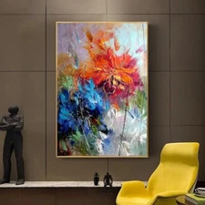 Flowers Oil Painting Hand Painted On Canvas Abstract Decorative Artwork Wall Art