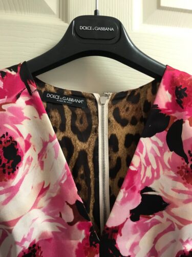 DOLCE & GABBANA SATIN FLORAL Wiggle Shift Dress 40 IT / 8 - 10 UK