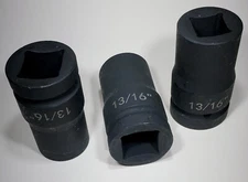 1" Drive Semi Truck BUDD WHEEL Deep Well Impact Socket 13/16" 4 Point BULK CR-MO