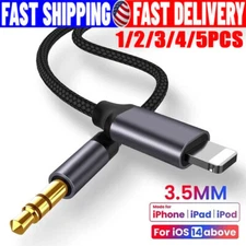 For i Phone 8 XR 11 12 13 Pro M ax 8 Pin to 3.5mm AUX Audio Car Adapter Cord LOT