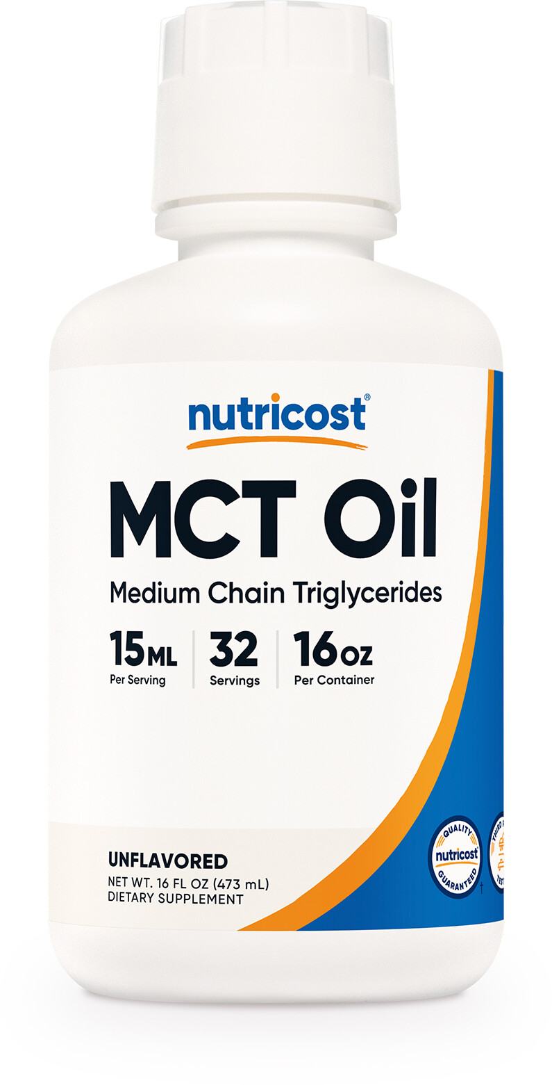 Масло Nutricost MCT - 16 унций - Кето, Палео, без ГМО