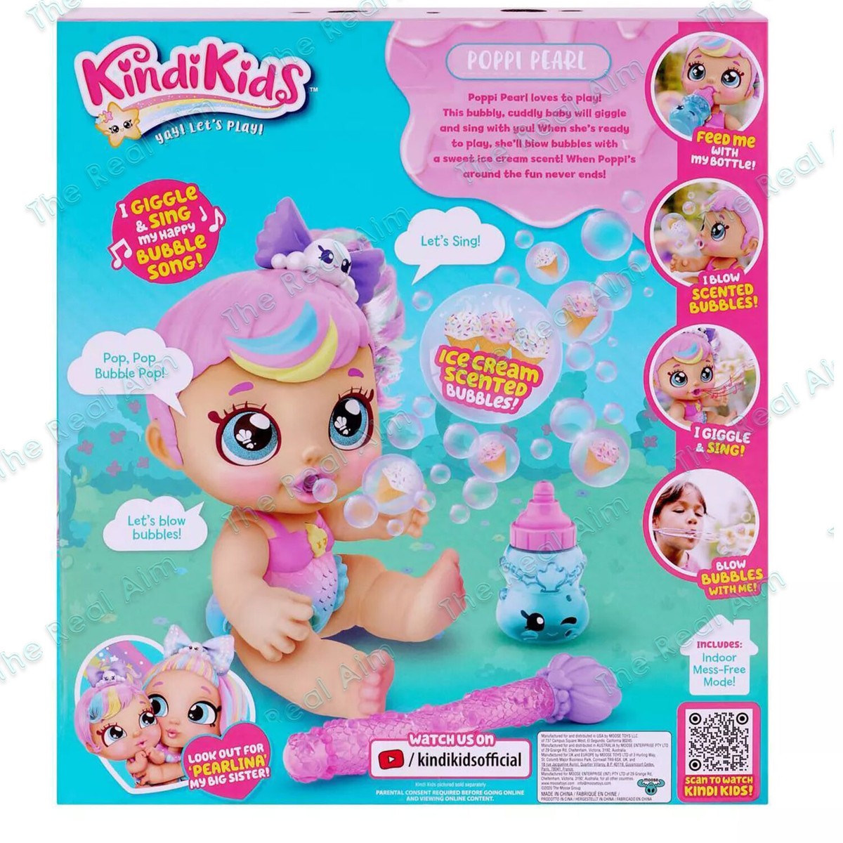 Kindi Kids Poppi Pearl Bubble 'N' Sing Baby Doll Blows Ice Cream