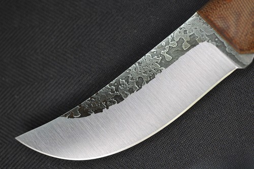 Fiddleback Forge Maverick by Andy Roy .135" A2, Tan Canvas Bolstered Lacewood - Picture 2 of 13