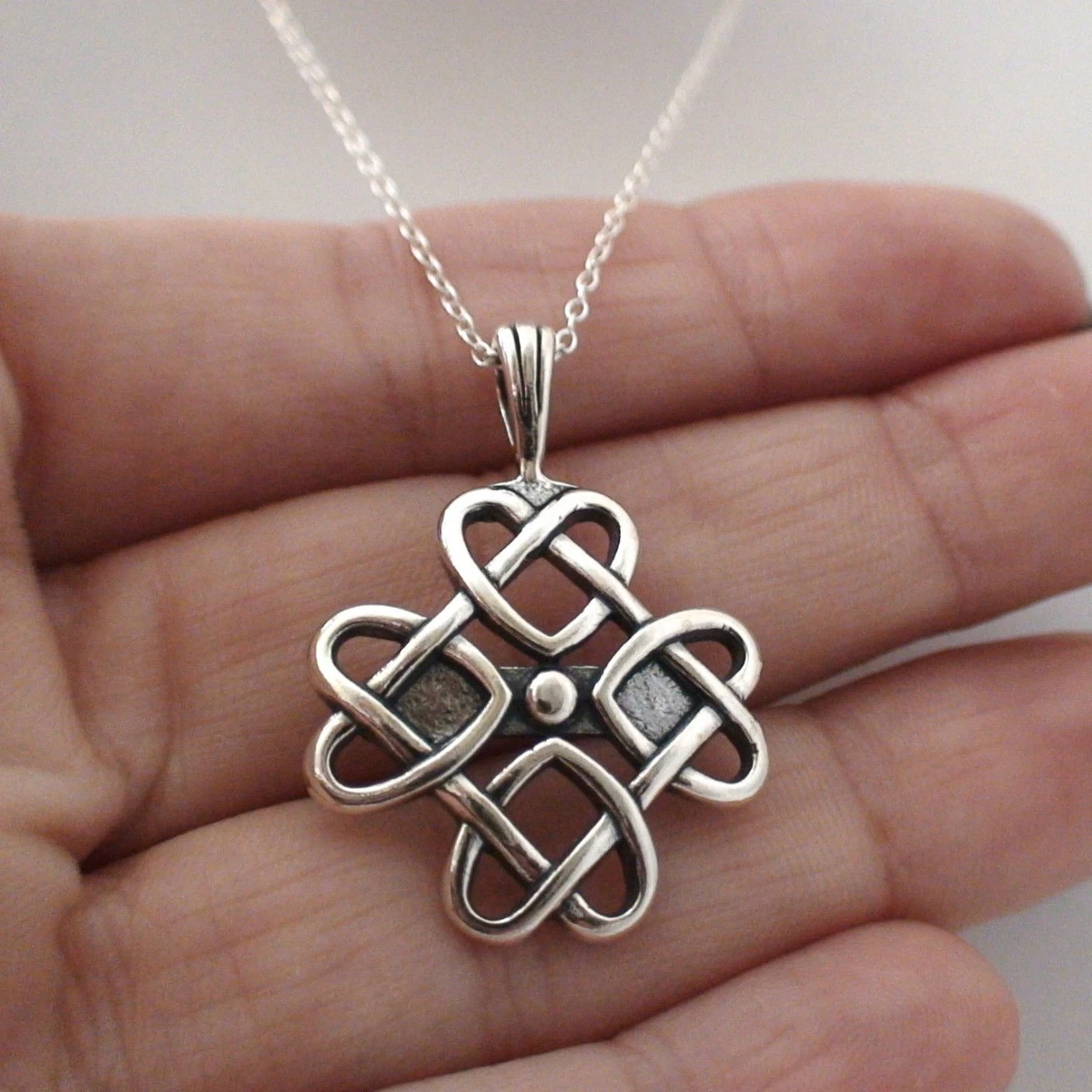 Sterling Silver Celtic Heart Pendant Necklace