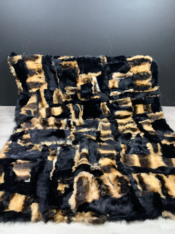 Natural Real Sheepskin Couch Bed Throw Bedspread Home Decor Accent  76in x 60in - Image 4 of 4