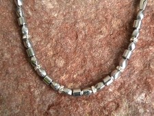 Men  s Women  s 100 Silver Magnetic Hematite Bracelet Anklet Necklace 1 Row