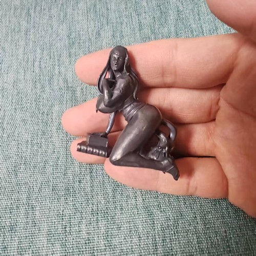 Old Black Solid Brass Plump Woman Sexy Beauty Girl Body Modle Statue Ornament - Picture 5 of 11