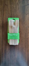 Veneerware® certified organic 24-piece Utensils Bamboo Fork Spoon Knife