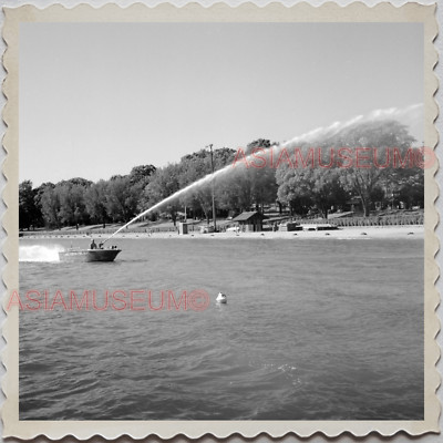 50s LAKE GENEVA WISCONSIN WALWORTH MILWAUKEE FIRE DEPARTMENT OLD USA Photo 11047