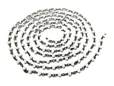 3 stopy Biały kwarcowy Rondelle fasetowany 3-4mm Różaniec Koralik Łańcuszek Czarny drut