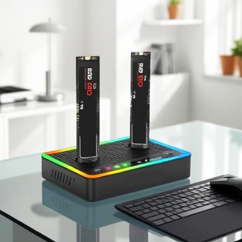Toolless M.2 Docking Station with Double Bay NVMe Solid Disk Reader USB3.2 - Afbeelding 6 van 8