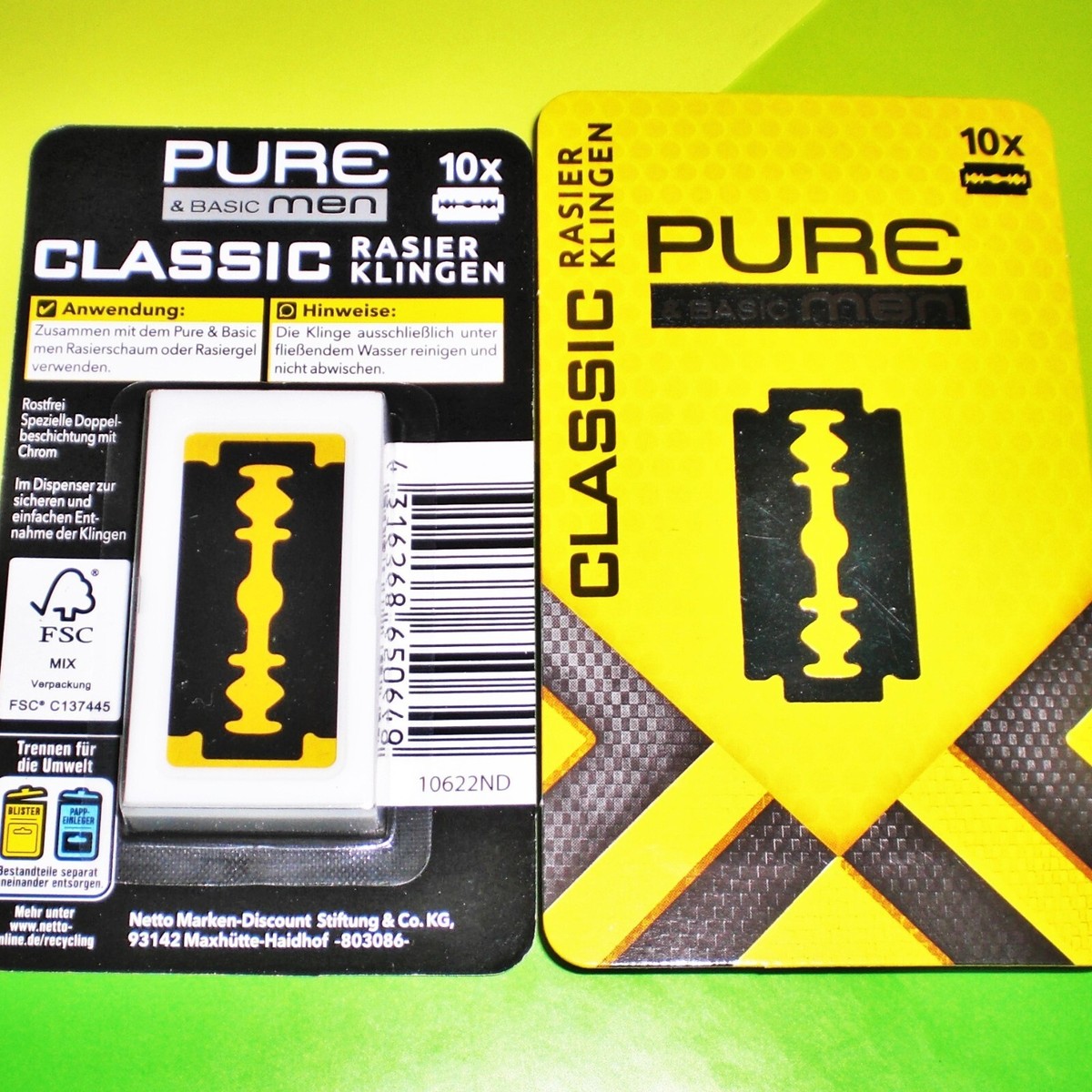 Rasierklingen Classic Pure 20x ( 2 x 10 Stk ) Rostfrei Chrom  