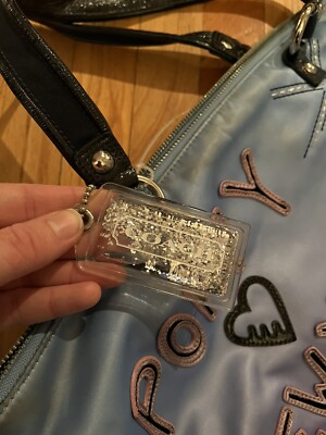 Coach Poppy NYC Destination Ombre Blue Satin Leather Skyline