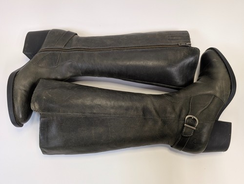 Born Hillman Tall Gray Leather Boots Womens 10M - Picture 4 of 15
