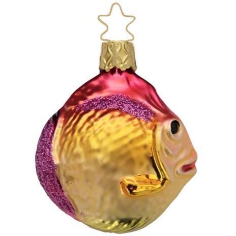 MULTI-COLOR  INGE GLAS PUFFER BLOW FISH GERMAN BLOWN GLASS CHRISTMAS ORNAMENT - Picture 1 of 1
