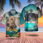 Weimaraner Dog Hawaiian Shirt Casual Button Down Shirt Beach Unisex Adults