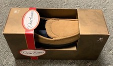 Dearfoams Men's Firm Cushioning Indoor/Outdoor Soles Slippers Brown/Plaid M 9-10
