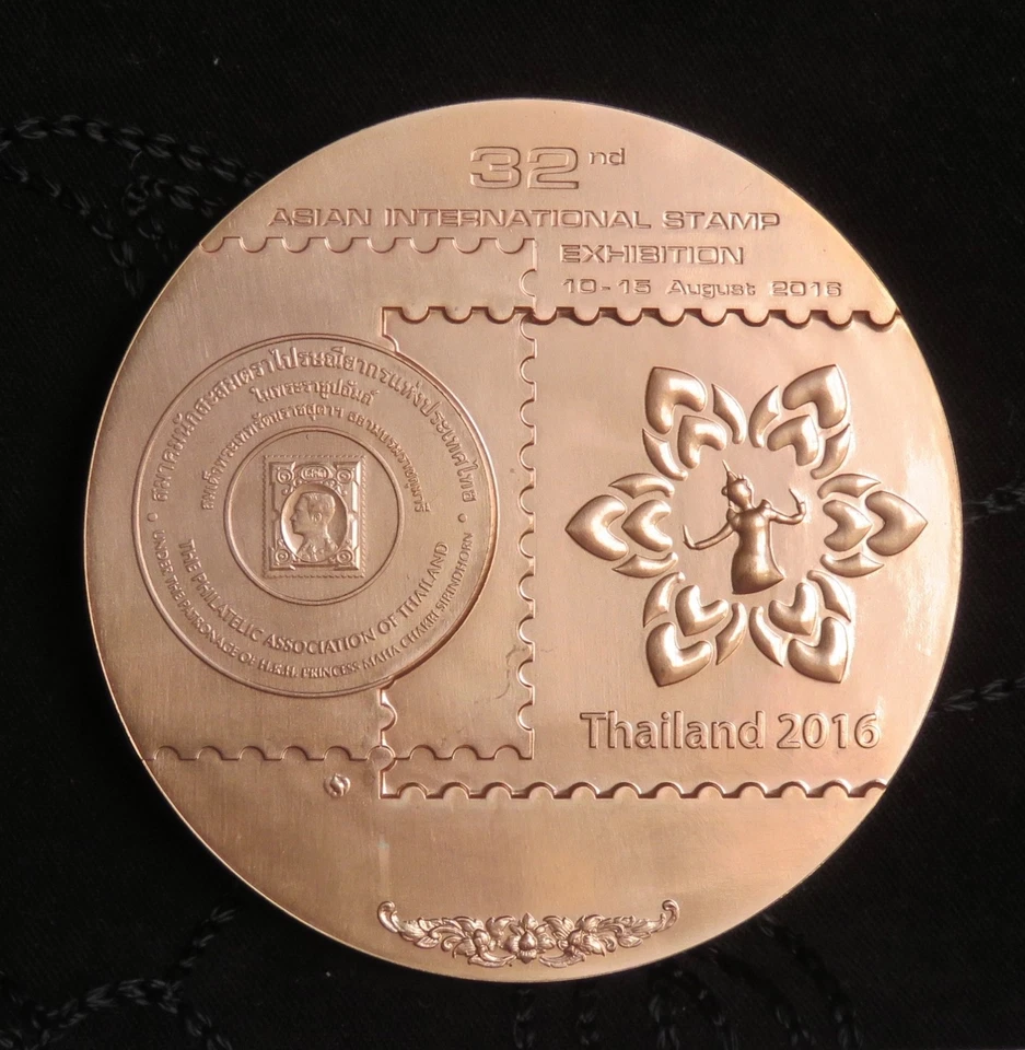 2016 Thailand Asian Stamp Expo Bronze Medal Coin Philatelic Zodiac Elephant 70mm - Image 3 of 4