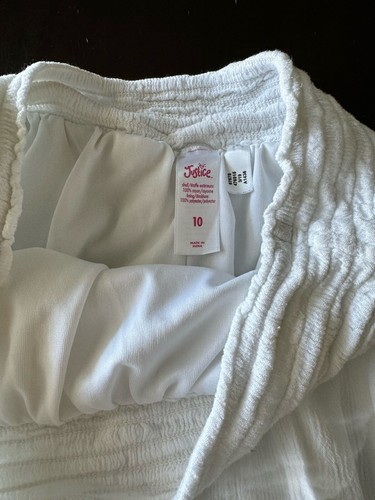 Justice Girl’s Long Asymmetrical Hem Maxi Skirt Floral White Silver Beach Sz 10 - Picture 2 of 3