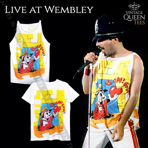 Freddie Mercury Queen T-shirt Tanktop Live at Wembley Betty Boop Magic Tour | eBay