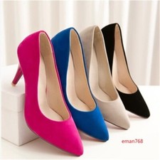 Women's Pointed Toe Slip On Party High Stiletto Heel Pumps Shoes Office Lady New