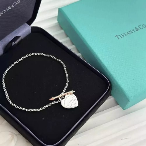 Tiffany & Co. Lovestruck Armband mit Herzanhänger aus Silber und Roségold - Bild 3 von 4