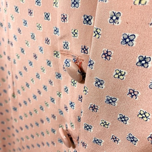 Vintage Talbots 100% Silk Dress Size 10 Short Sleeve Pink Floral Button Back - Picture 8 of 16