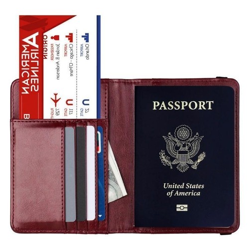 Usa America Rfid Passport Cover Holder , Faux Leather Wallet Id Cards Slots Case - Picture 11 of 15
