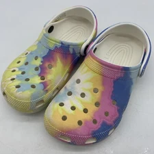 Crocs Baya Shoes Womens 7 Tie Dye Colorful Rainbow Waterproof Comfort Clog Beach