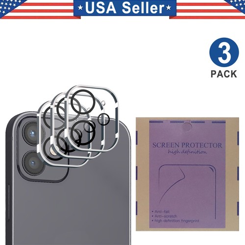 3PK Back Camera Lens Tempered Glass for iPhone 17 16 15 14 13 12 11 E Pro Max - Picture 5 of 28