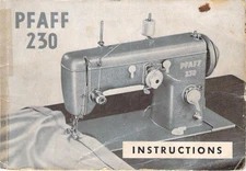 PFAFF 230 Instruction Manual User Guide: Coil Bound 96 Pages
