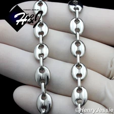 18"-40"MEN Stainless Steel 8mm Silver Puffed Mariner Link Chain Necklace*N164