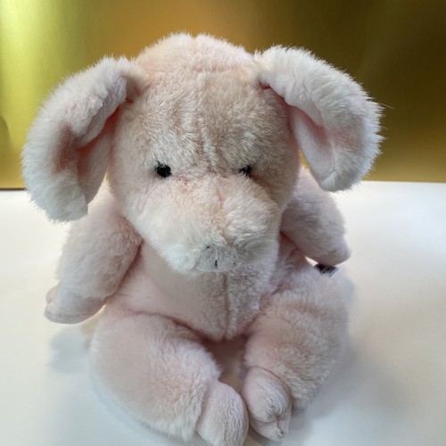 A&A Plush Pink PIG Stuffed Toy Sitting Vintage 12” RARE - Picture 8 of 12