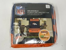 Reversible Furniture Chair Protector Broncos Orange Blue Side Pocket 80"x65"