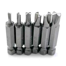 6 pcs Type G Clutch Bits Set for Vintage American Cars 3/32 to 1/4 Hex S2 Steel