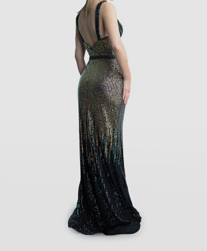 ombre sequin bridesmaid dresses Black to Red Ombre Sequin and Chiffon Bridesmaid Dress