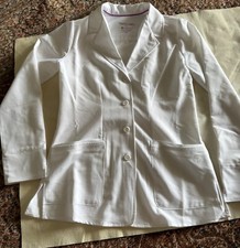 Healing Hands Style Designer Button Front Lab Coat in "White" Size XS Style 5064