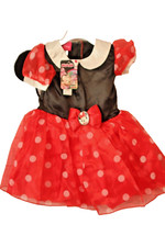 Disney MINNIE MOUSE Dress Red Black Halloween Costume 2pc Dress Up Set sz 6-9 Mo
