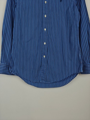 Polo Ralph Lauren Vintage Hemd Kragen gestreift Logo blau S - Bild 3 von 9