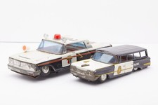 1959-61 PLYMOUTH FURY POLICE CAR- SIREN-TIN TOYS PLEASE READ DESCRIPTION!