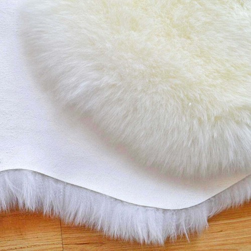 Australian Sheepskin Lambskin Rug Long Wool Fluffy Genuine Skin Rug in White - Picture 6 of 9