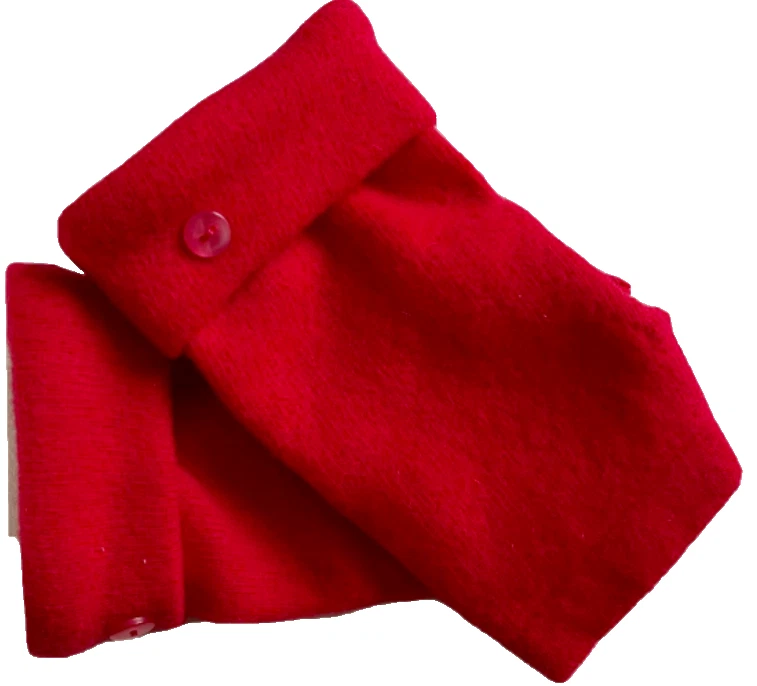 FINGERLESS GLOVES MAROON RED 100% MERINO WOOL S - M SMALL - MEDIUM ARM WARMERS