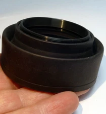 52mm  Rubber Lens Hood Shade double  threaded wide telephoto 3-way collapsible