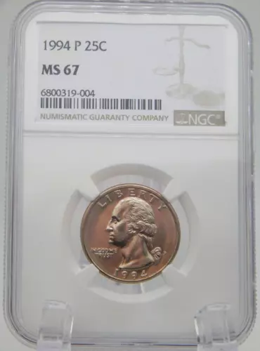 1994-P UNCIRCULATED WASHINGTON QUARTER   NGC MS 67 (BT668)